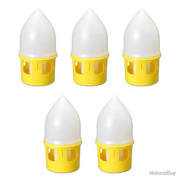 Lot de 5 Abreuvoirs sipho�de pour pigeons 5L - RIVER
