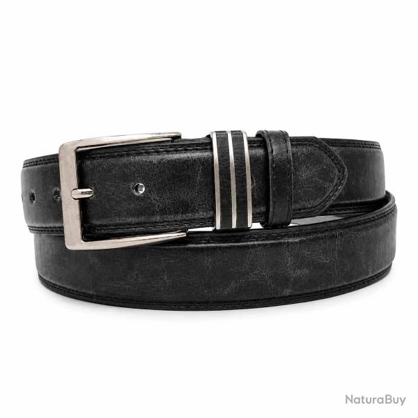 Ceinture Noire Synth�tique Boucle M�tallique R�sistante 125 cm