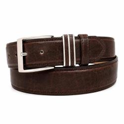 Ceinture Marron Synth&eacute;tique Boucle M&eacute;tallique R&eacute;sistante 125 cm