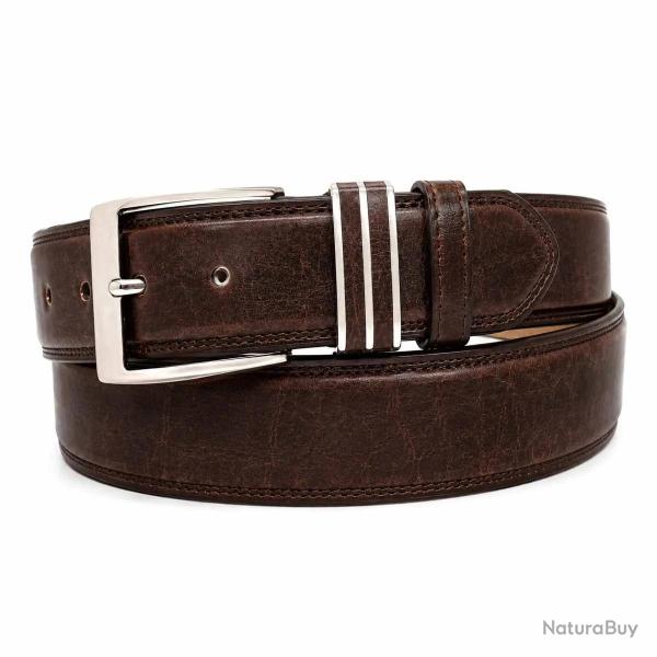 Ceinture Marron Synth�tique Boucle M�tallique R�sistante 125 cm