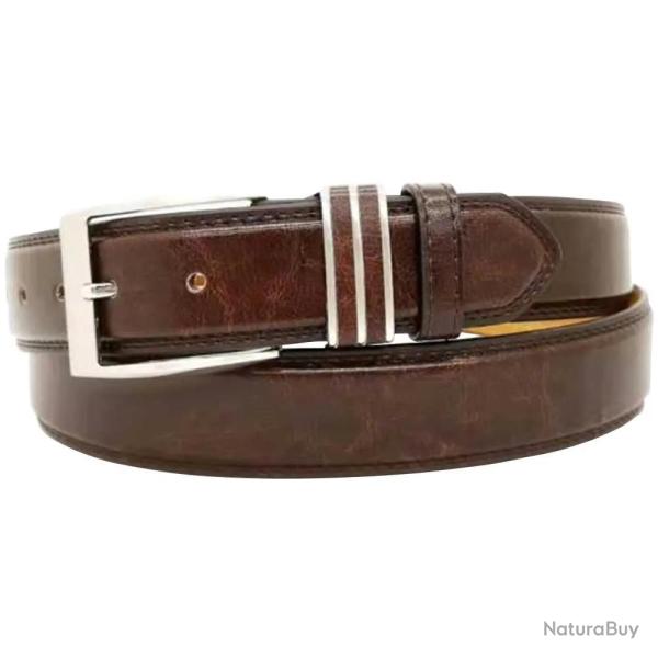 Ceinture Marron Synth�tique Boucle M�tallique R�sistante 125 cm