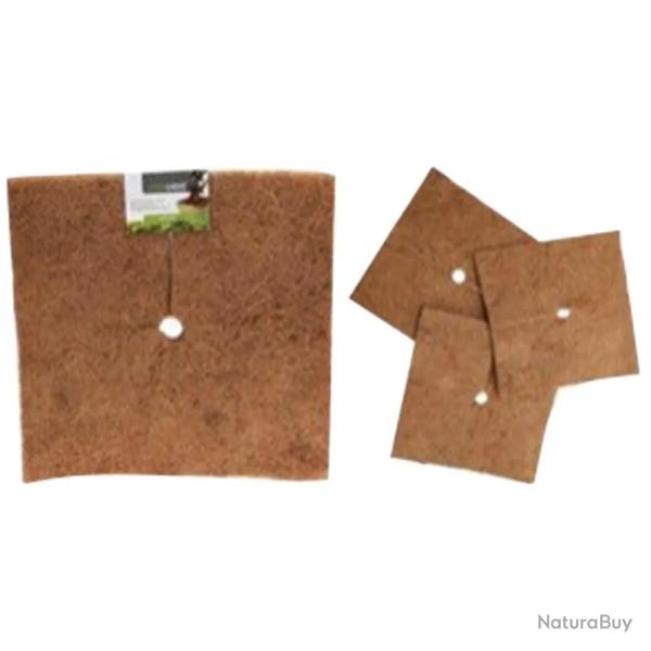 Lot de 3 Carrs de paillage fibre coco 38 cm