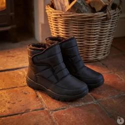 Bottines femme noires fourr&eacute;es &agrave; scratch du 36 au 41 40