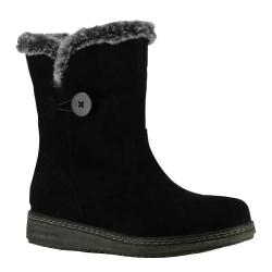 Bottines femme fourr&eacute;es noires en microfibre du 36 au 41 36