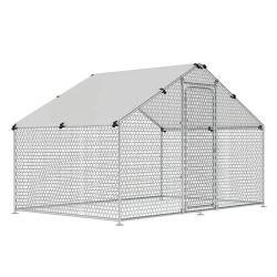 Enclos &agrave; volailles 6 m&sup2; avec toit &eacute;tanche et cadre renforc&eacute;