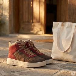 Baskets montantes femme bordeaux et vert du 36 au 41 37