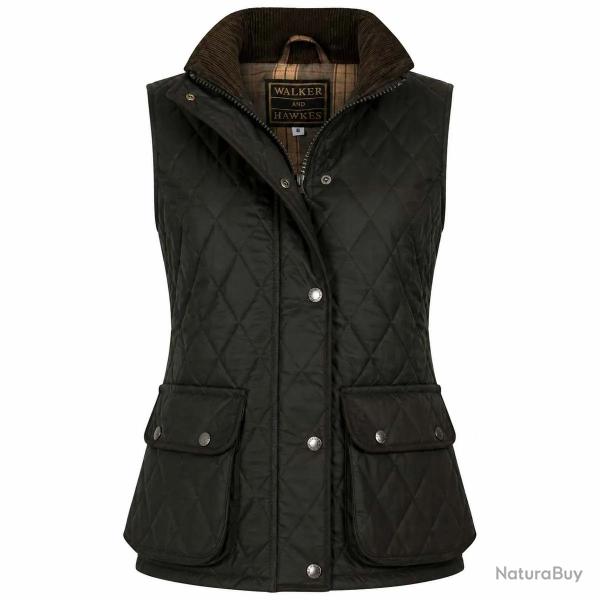 Gilet Walker and Hawkes Haxby Vert Coton Cir� Femme