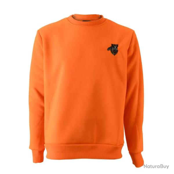 Sweat Orange Sanglier Treeland 100% Polyester Brod de S  3XL M