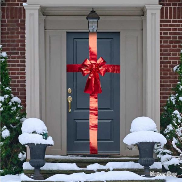 Noeud rouge porte 33x42cm ruban 4,3m avec velcro