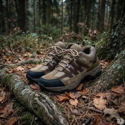 Chaussures Ayoka Mire cuir toile randonn&eacute;e marron