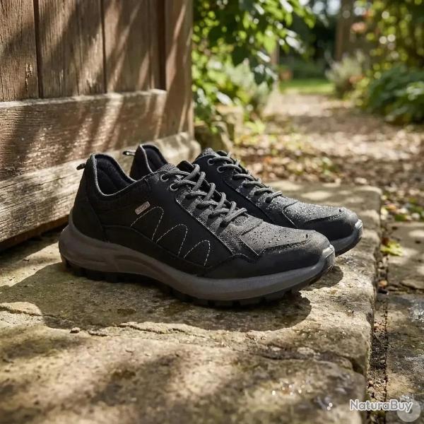 Chaussures basses Dick noires cuir souple imperm�able