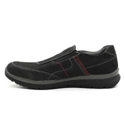 Chaussures sans lacets Drill noir cuir souple imperm&eacute;able