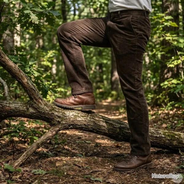 Pantalon marron Calvados c�tel� extensible T38 � 60