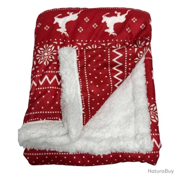 Couverture No�l Sherpa Rouge 100x75cm