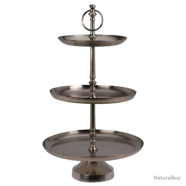 Pr�sentoir 3 �tages inox argent Service tapas, desserts, biscuits