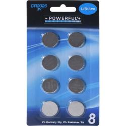 Lot de 8 piles bouton CR2025 - Lithium 3V longue dur&eacute;e