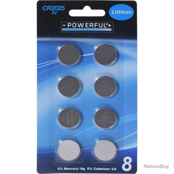 Lot de 8 piles bouton CR2025 - Lithium 3V longue dur�e