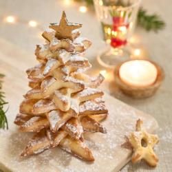 Kit 6 emporte-pi&egrave;ces &eacute;toiles No&euml;l 3D inox 2-16cm H2,5cm