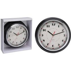 Horloge murale design noire et argent &Oslash;30 cm avec cadran lisible