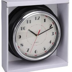 Horloge murale design noire et argent &Oslash;30 cm avec cadran lisible