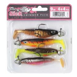 Pack 4 leurres souples Berkley Sick Swimmer arm&eacute;s
