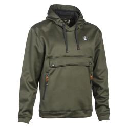 Sweat &agrave; capuche kaki Percussion doubl&eacute; polaire