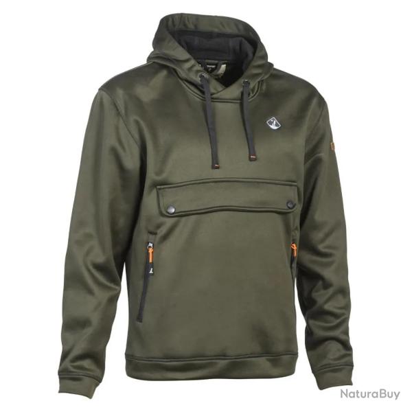 Sweat � capuche kaki Percussion doubl� polaire