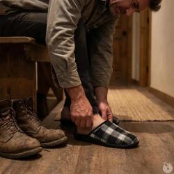 Chaussons mules Walter gris homme confort semelle Airflex