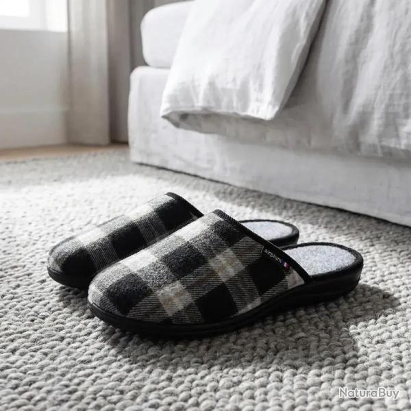 Chaussons mules Walter gris homme confort semelle Airflex