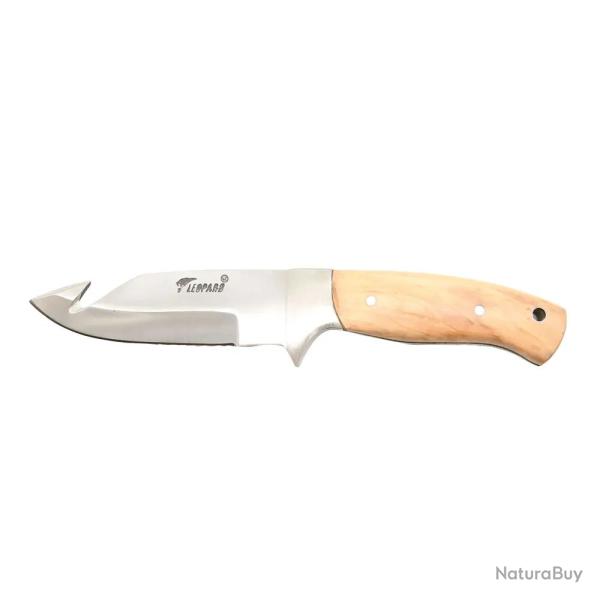 Couteau Aventurier � d�pecer 24 cm avec �tui cuir - teck