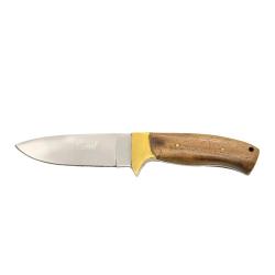 Couteau Aventurier 24 cm inox avec &eacute;tui cuir - manche bois