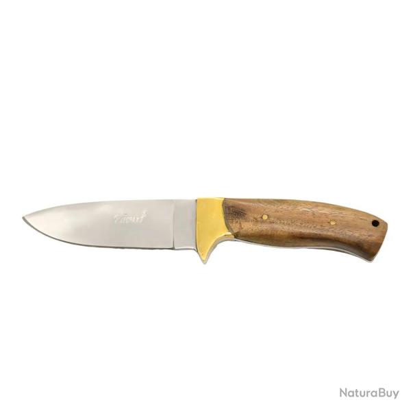 Couteau Aventurier 24 cm inox avec �tui cuir - manche bois