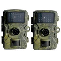 Cam&eacute;ras de chasse 12 MP &agrave; LED noires IP66 - lot de 2