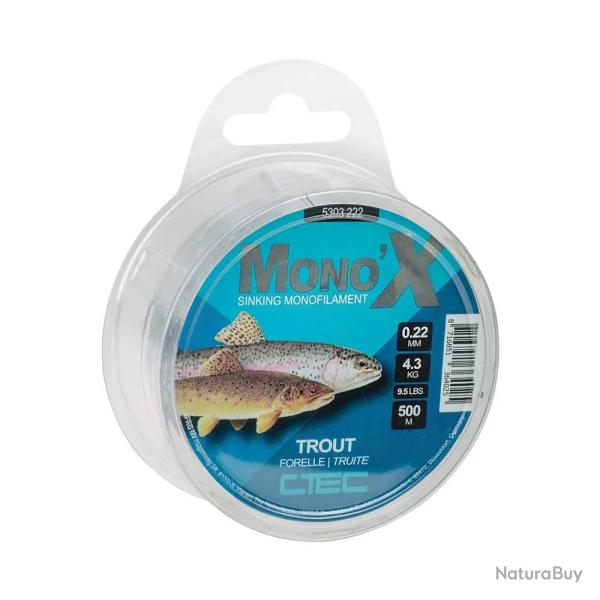 Fil monofilament truite 0.16 mm 2.5 kg - Rsistant et discret