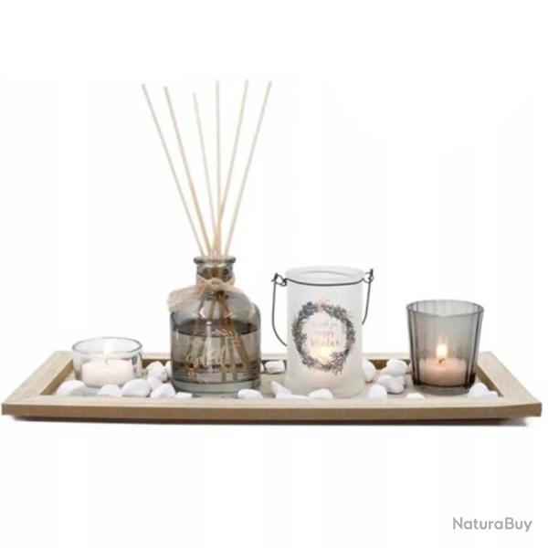 Coffret diffuseur parfum et bougies - Ambiance naturelle et d�co