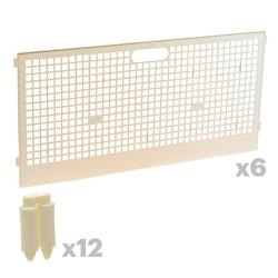 Kit 6 panneaux + 12 charni&egrave;res pour parc &agrave; poussins modulable