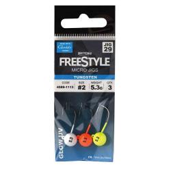 Lot de 3 T&ecirc;tes plomb&eacute;es Spro Freestyle Tungsten Glow 1,8&nbsp;g, 2,7&nbsp;g ou 3,5&nbsp;g 1.8 g