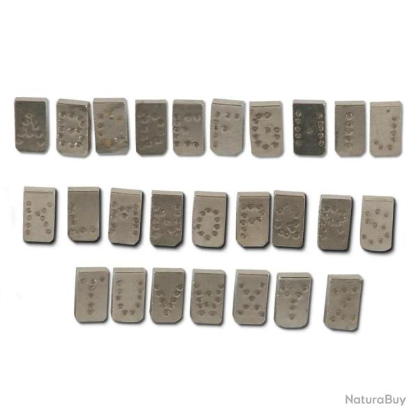 Alphabet pour pince � tatouer 5�mm - Lettres A � Z sans I,O,Q