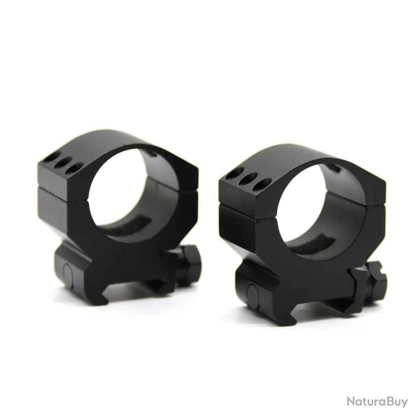 Lot de 2 colliers montage 30 mm 6 vis acier pour calibres puissants