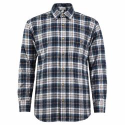 Chemise longue &agrave; carreaux bleu Chevron taille L &agrave; 2XL