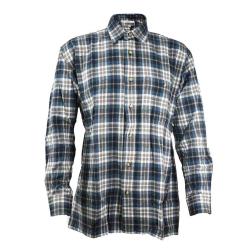 Chemise longue &agrave; carreaux bleu Chevron taille L &agrave; 2XL
