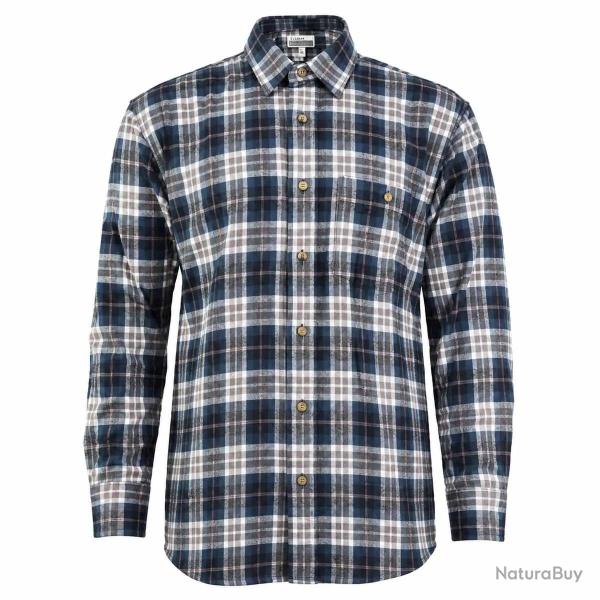 Chemise longue � carreaux bleu Chevron taille L � 2XL