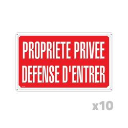 Lot de 10 Panneaux PROPRIETE PRIVEE DEFENSE D'ENTRER Akilux 35 x 25cm
