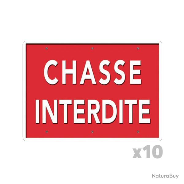 Lot de 10 Panneaux � Chasse interdite � Akilux 26x20cm