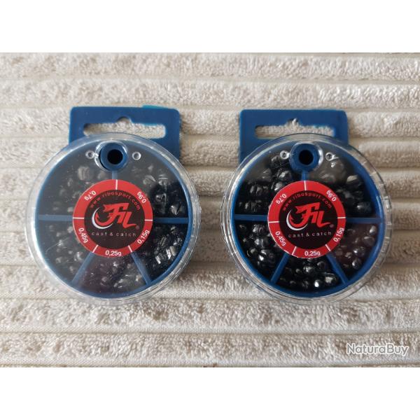 Lot de 2 boites de plombs FilFishing 70g neufs