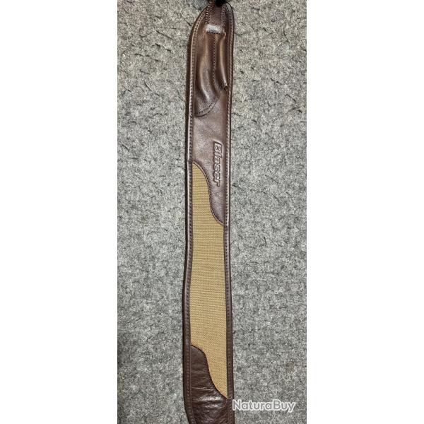 Bretelle BLASER en canvas/cuir avec grenadire marron