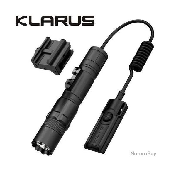 Vente Flash ! Lampe tactique Klarus GL6 1600 Lumens rechargeable USB-C + Support Picatinny + TRC1