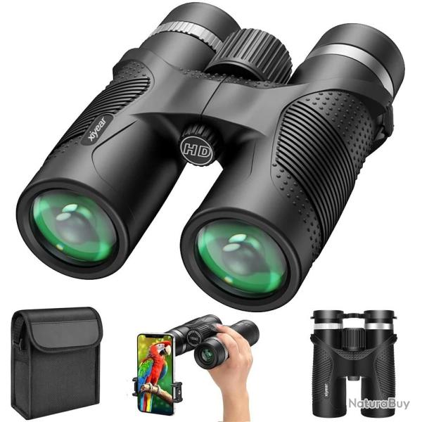 Jumelles 10x42 HD BaK4 Etanches Antibu�e Professionnelles Chasse Observation avec adaptateur