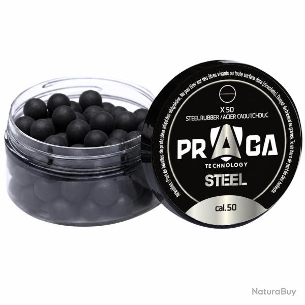 Bo�te de 50 balles en acier et caoutchouc cal.50 - Praga