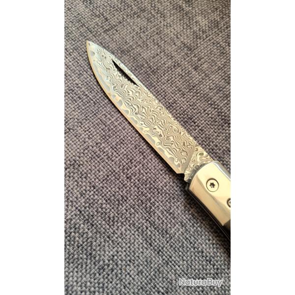 Couteau wolf,port quotidien, damas san-ma, personnalis tresse.